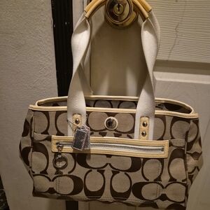 Stylish Brown and Cream Handbag